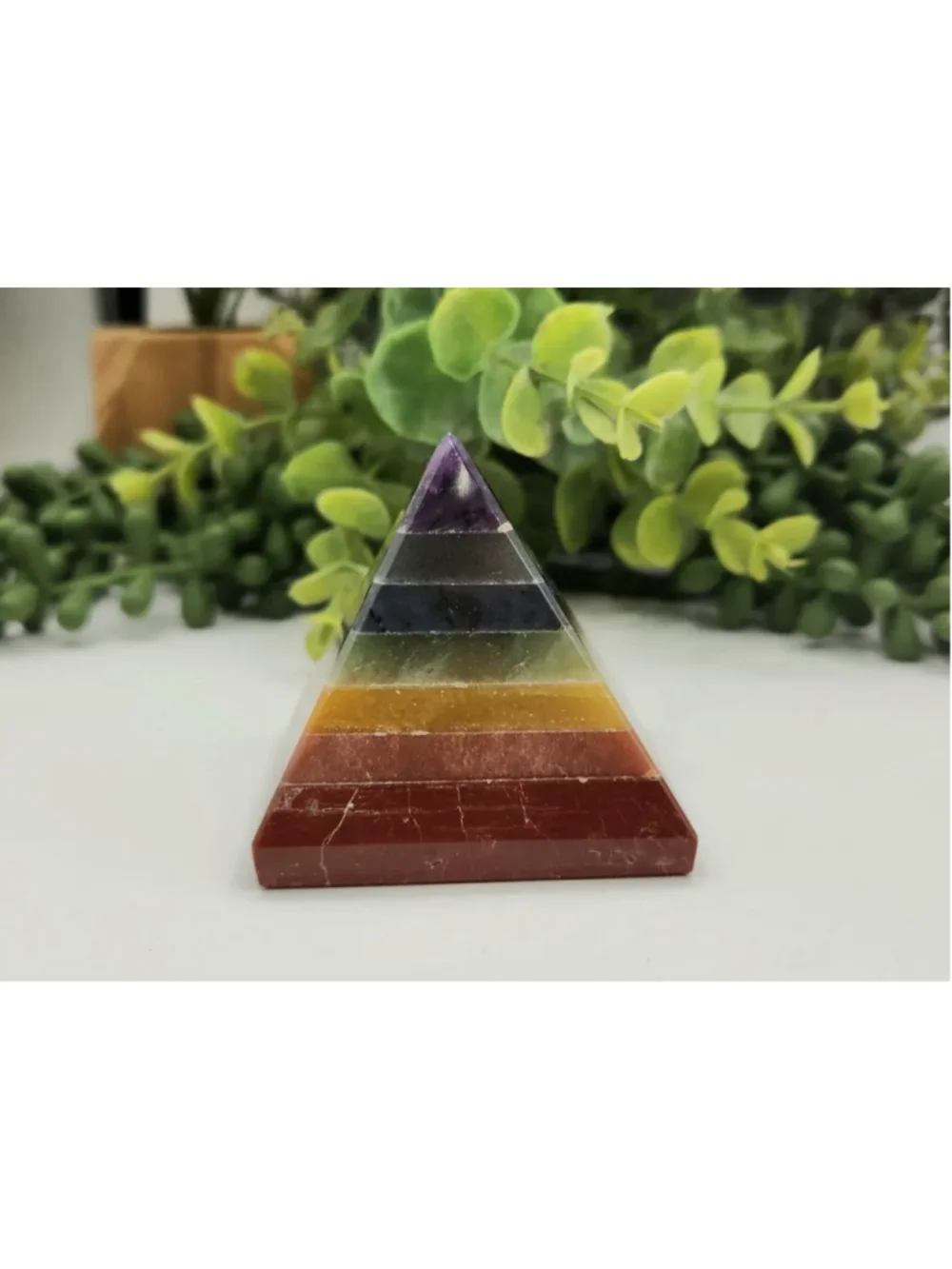 Unbranded Rainbow Chakra Crystal Pyramid Decor One Size